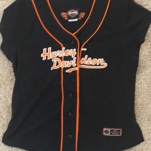 Harley Davidson button up jersey